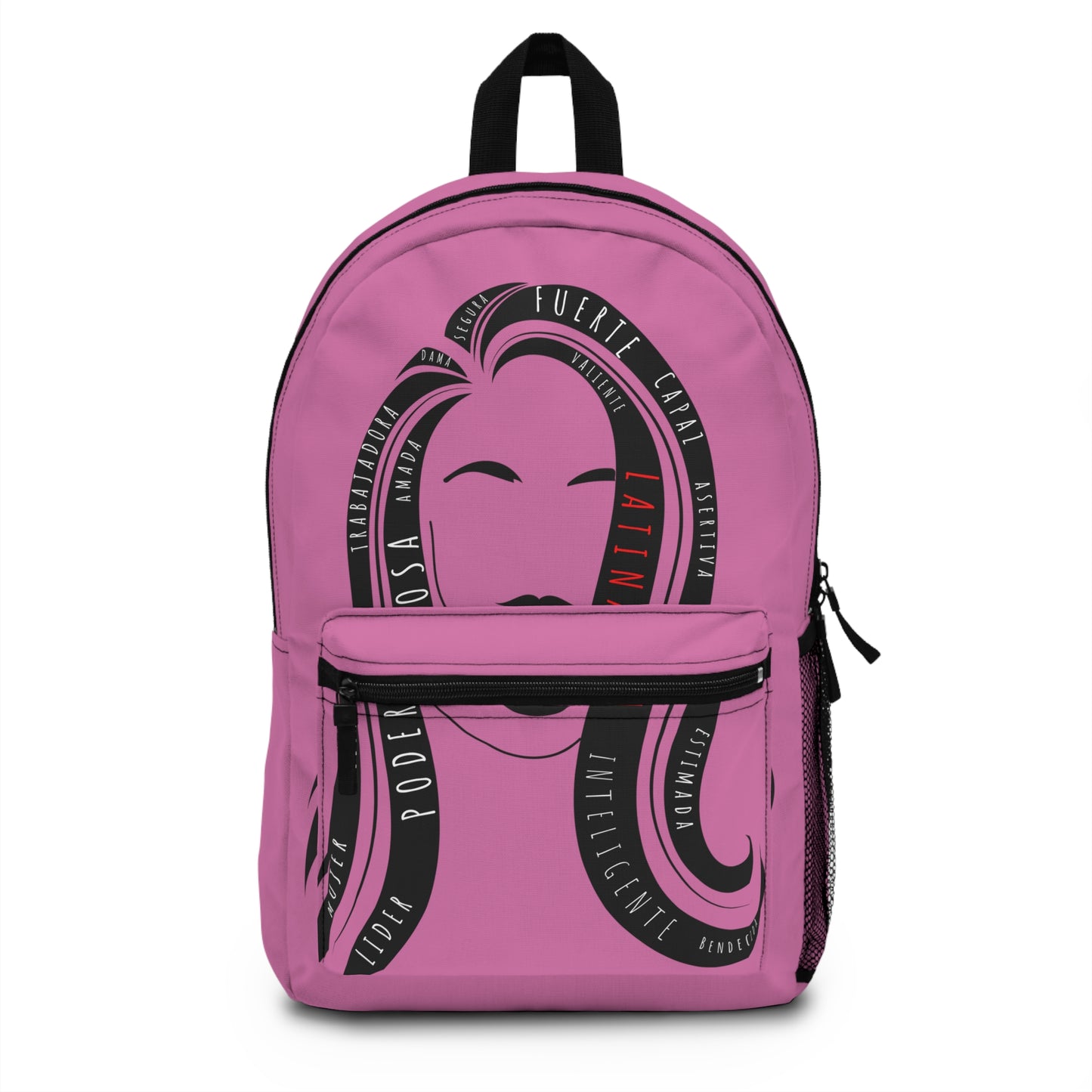 Fuerza Latina Pink Backpack | Latina Woman Empowerment Backpack | Latina Pride Bag for Strong Women