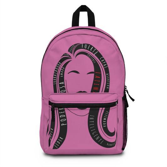 Fuerza Latina Pink Backpack | Latina Woman Empowerment Backpack | Latina Pride Bag for Strong Women