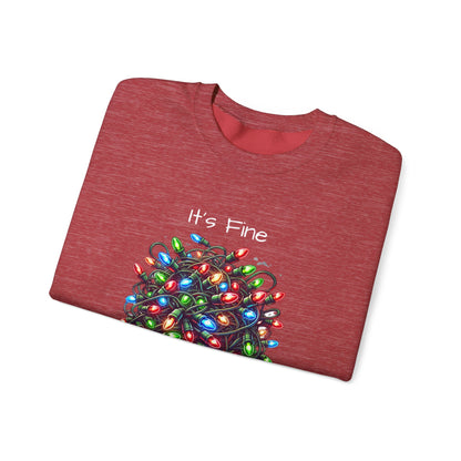 Everything is Fine Tangled Lights Ugly Christmas Sweater