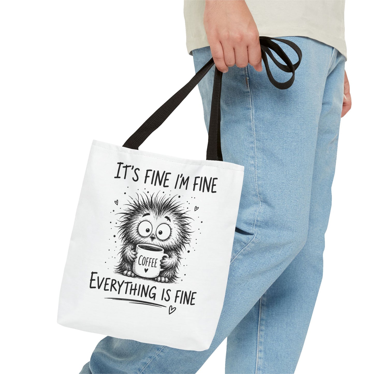 Everything Is Fine Tote Bag | Funny Anxiety Aesthetic Canvas Carryall