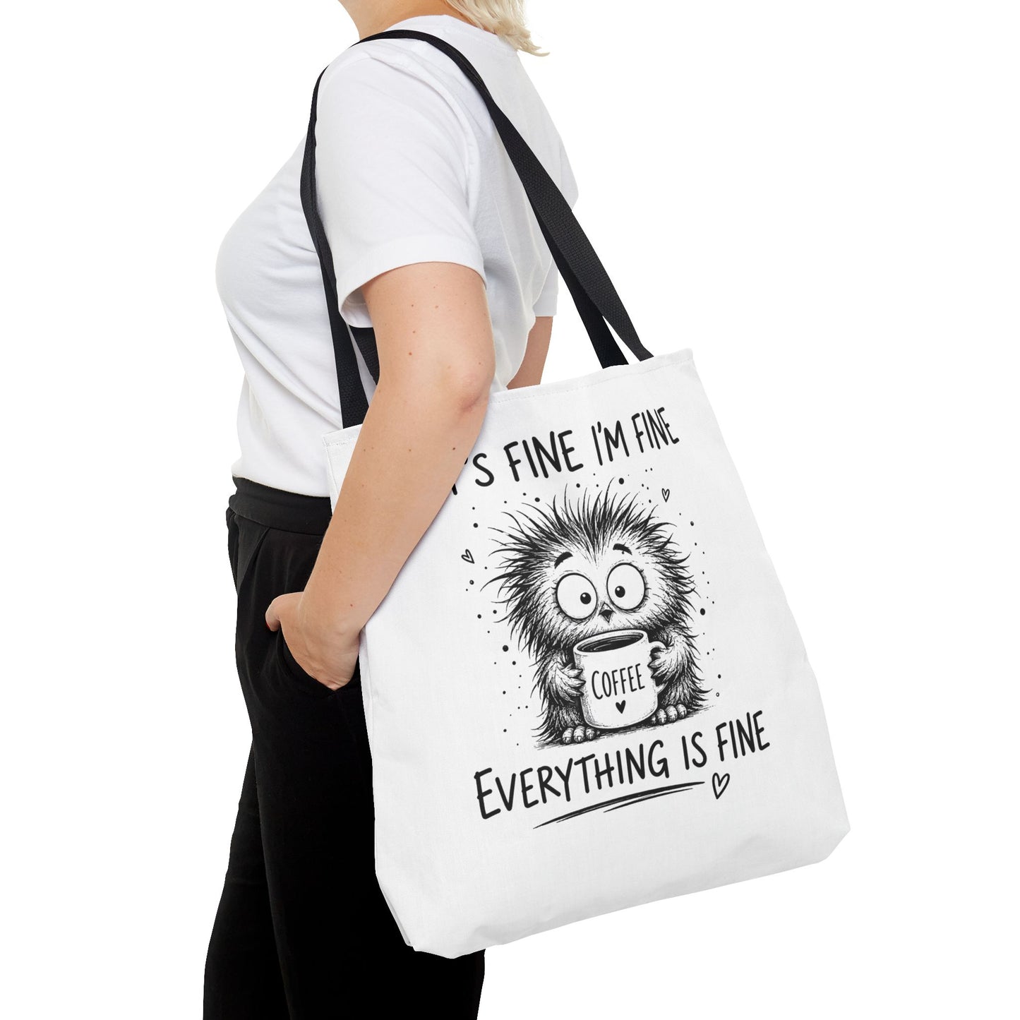 Everything Is Fine Tote Bag | Funny Anxiety Aesthetic Canvas Carryall