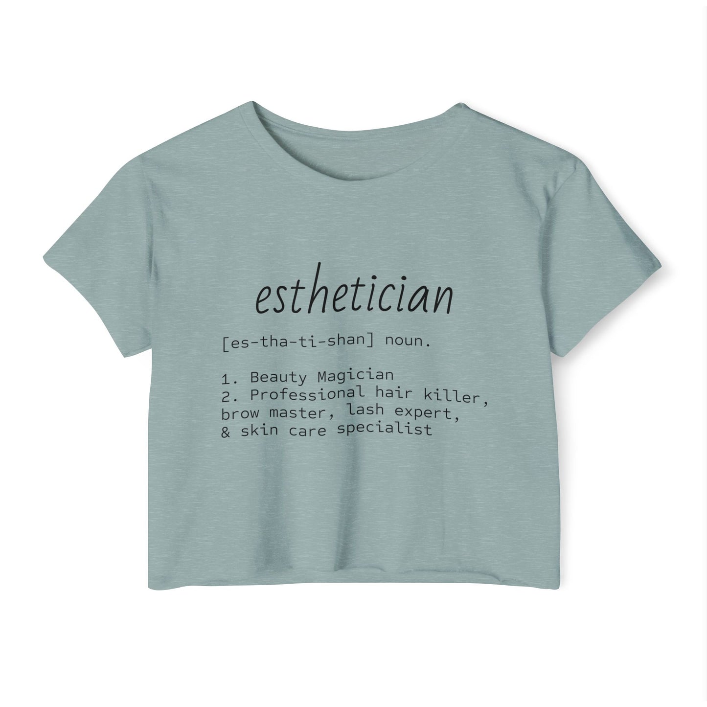 “Esthetician” Definition Cropped Tee | Funny Beauty Industry Shirt