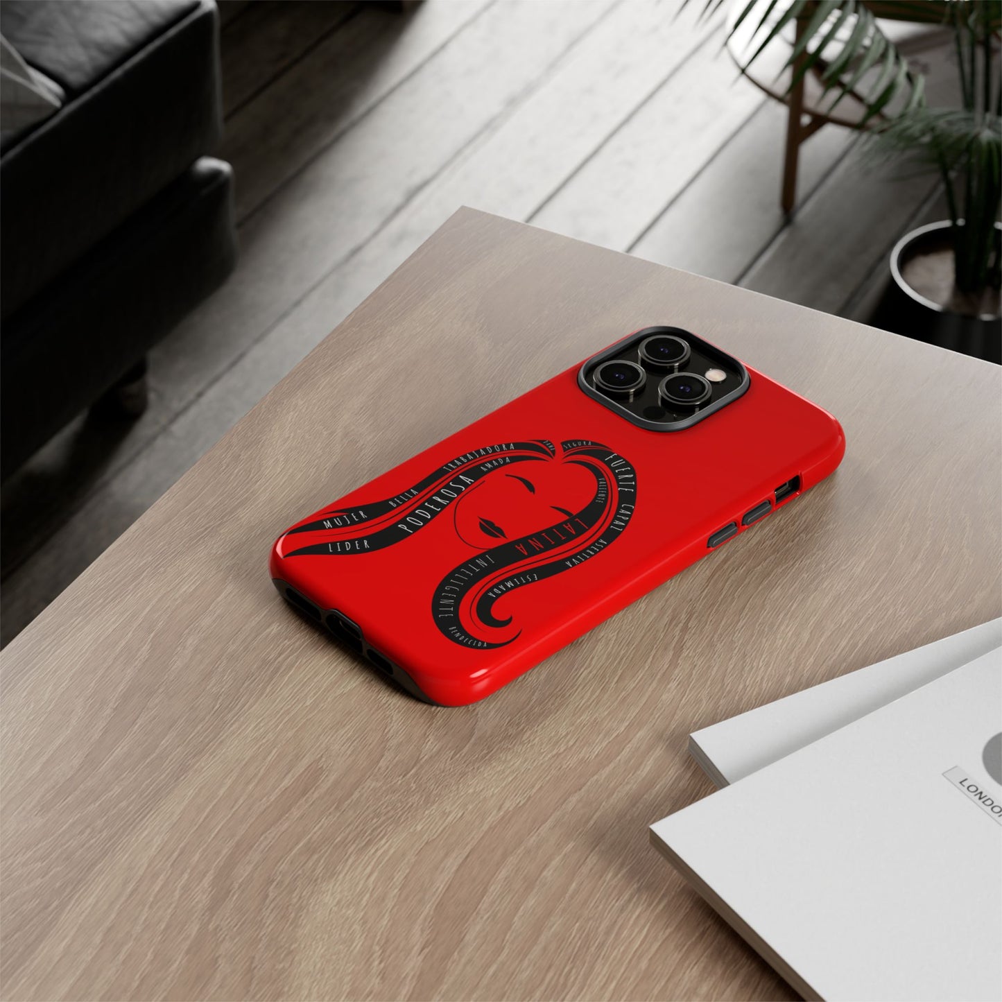 Red Fuerza Latina Tough Phone Case | Latina Empowerment Protective Cover