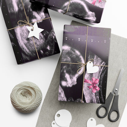 It's a Girl! Baby Announcement Gift Wrap, Unique Baby Shower Wrap, Personalized Sonogram Paper, Fun Pregnancy Reveal, New Parent Gift Wrap