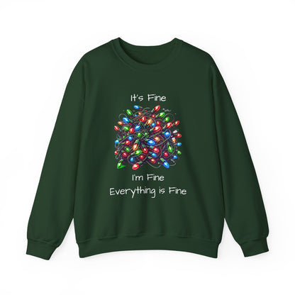 Everything is Fine Tangled Lights Ugly Christmas Sweater