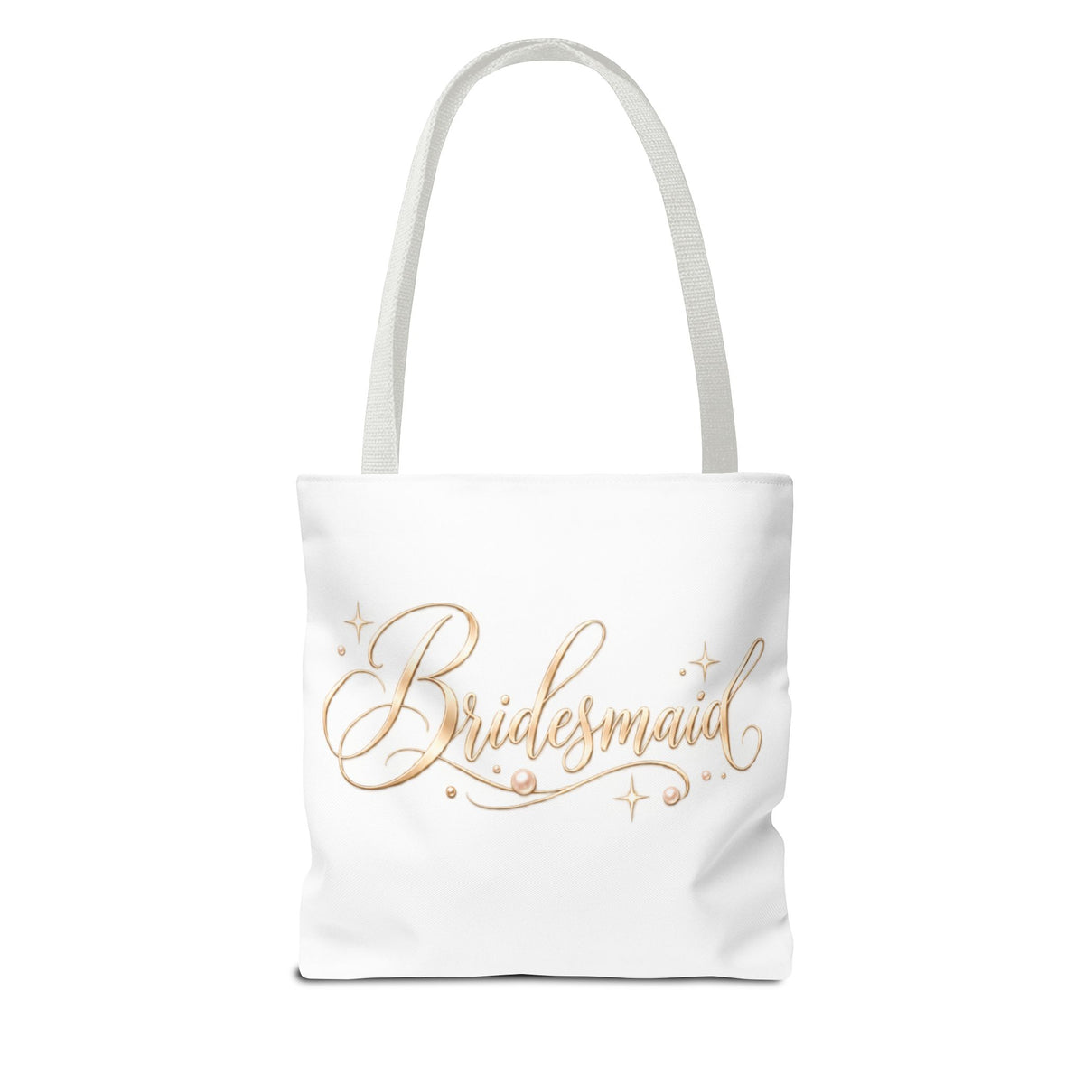 Bridesmaid Tote Bag — Elegant Gold Script Wedding Gift Tote
