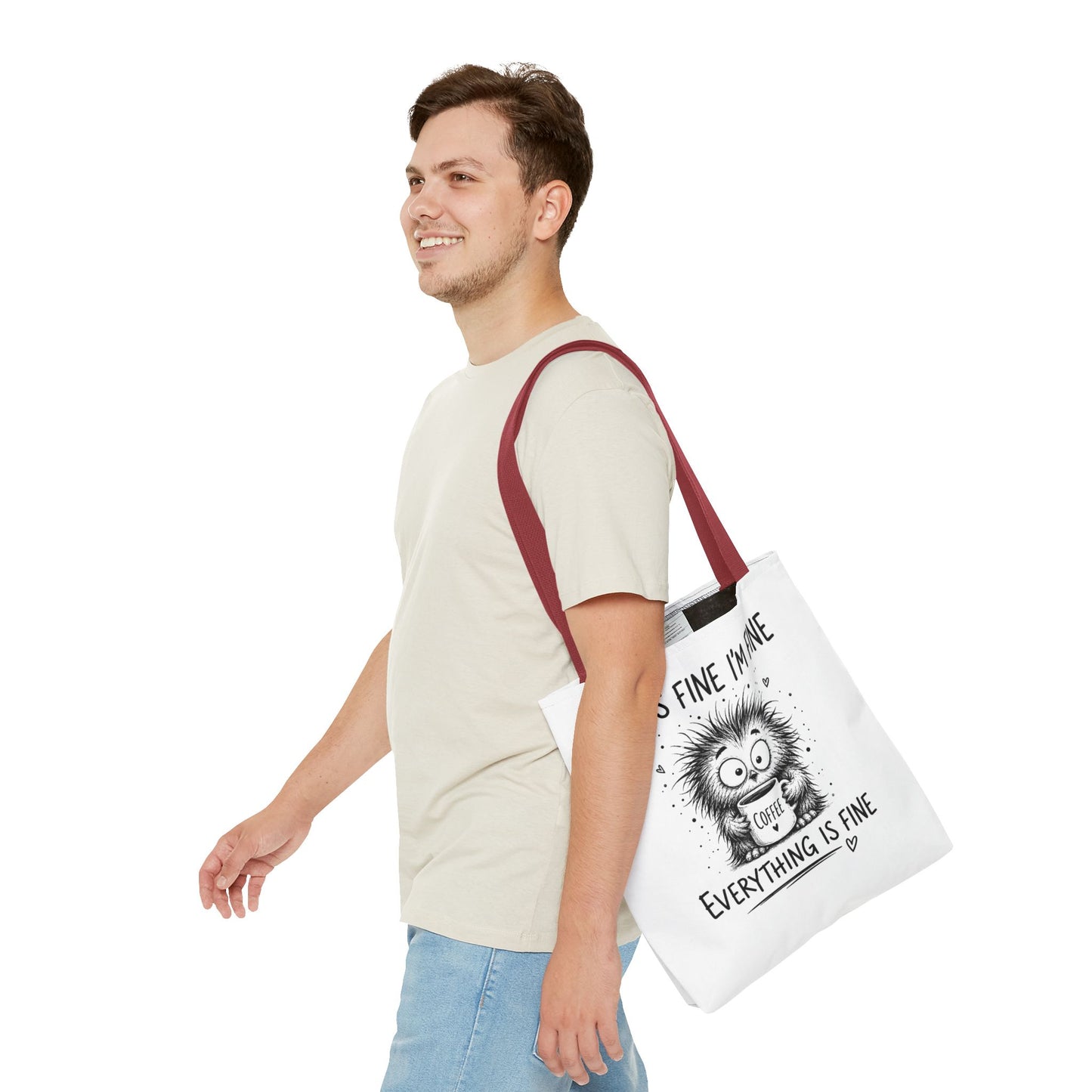 Everything Is Fine Tote Bag | Funny Anxiety Aesthetic Canvas Carryall
