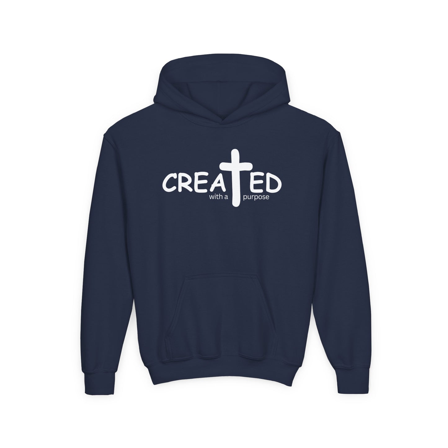Created With A Purpose, Youth Teen Hooded Sweatshirt Hoodie