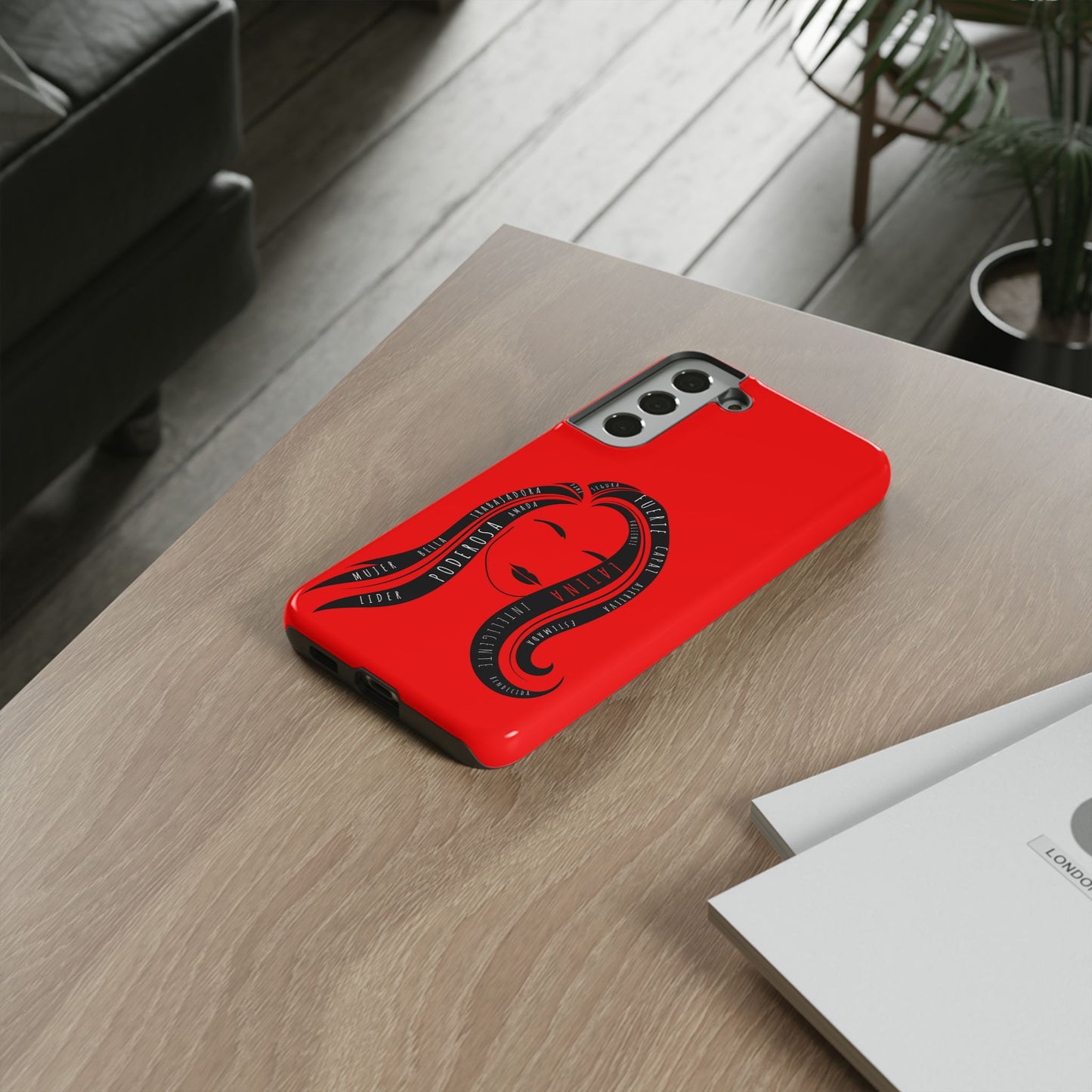 Red Fuerza Latina Tough Phone Case | Latina Empowerment Protective Cover