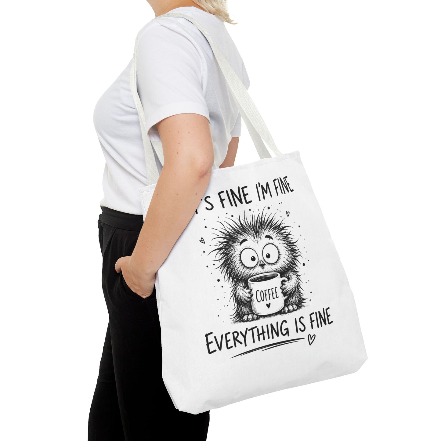 Everything Is Fine Tote Bag | Funny Anxiety Aesthetic Canvas Carryall