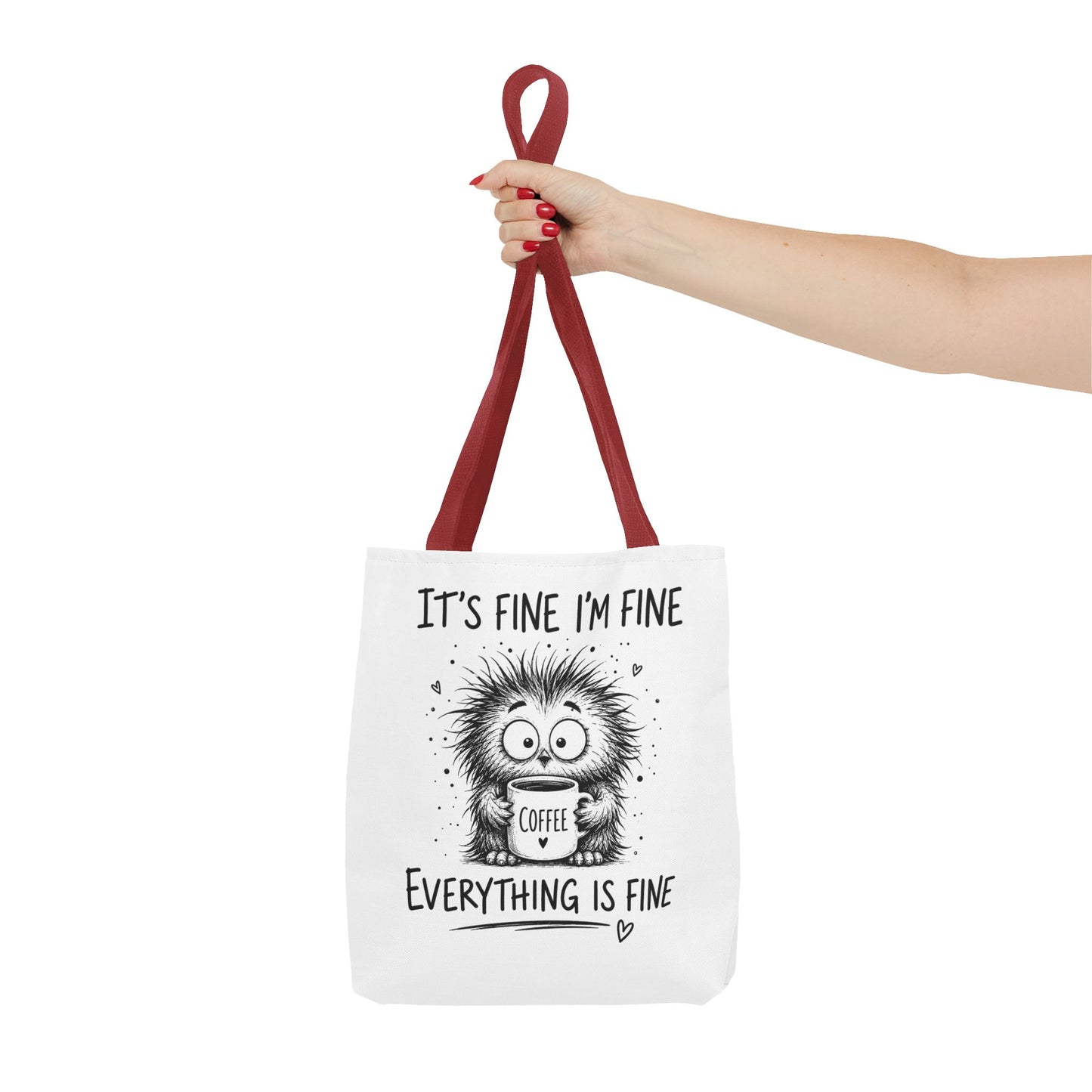 Everything Is Fine Tote Bag | Funny Anxiety Aesthetic Canvas Carryall