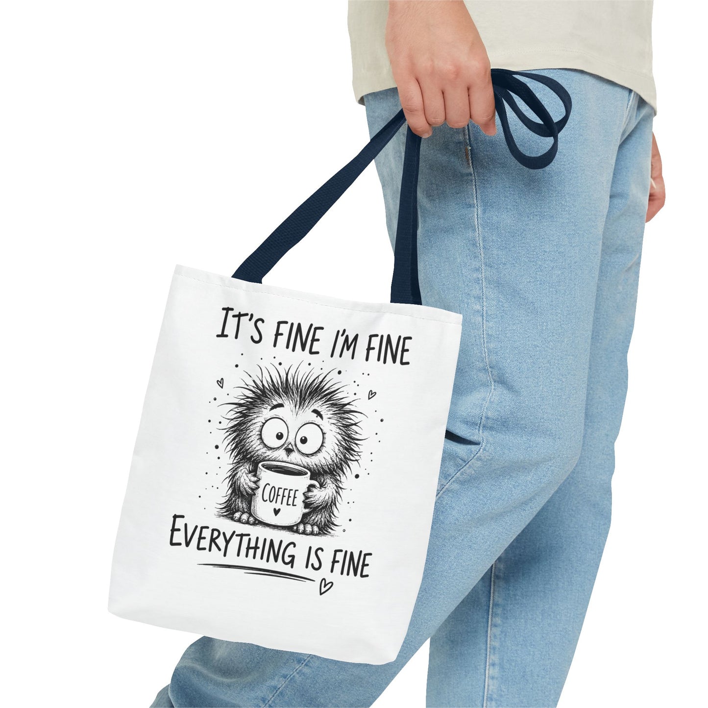 Everything Is Fine Tote Bag | Funny Anxiety Aesthetic Canvas Carryall