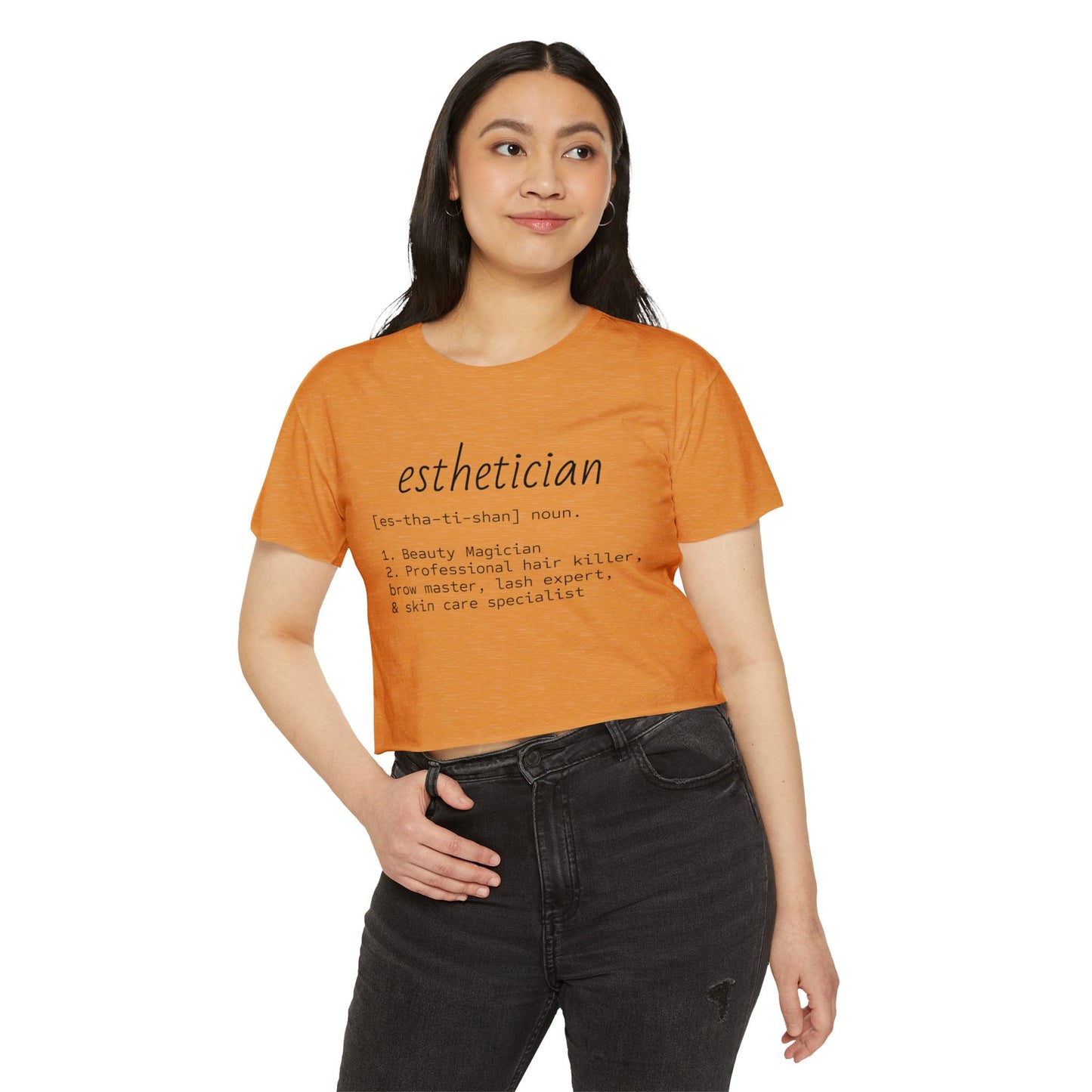 “Esthetician” Definition Cropped Tee | Funny Beauty Industry Shirt
