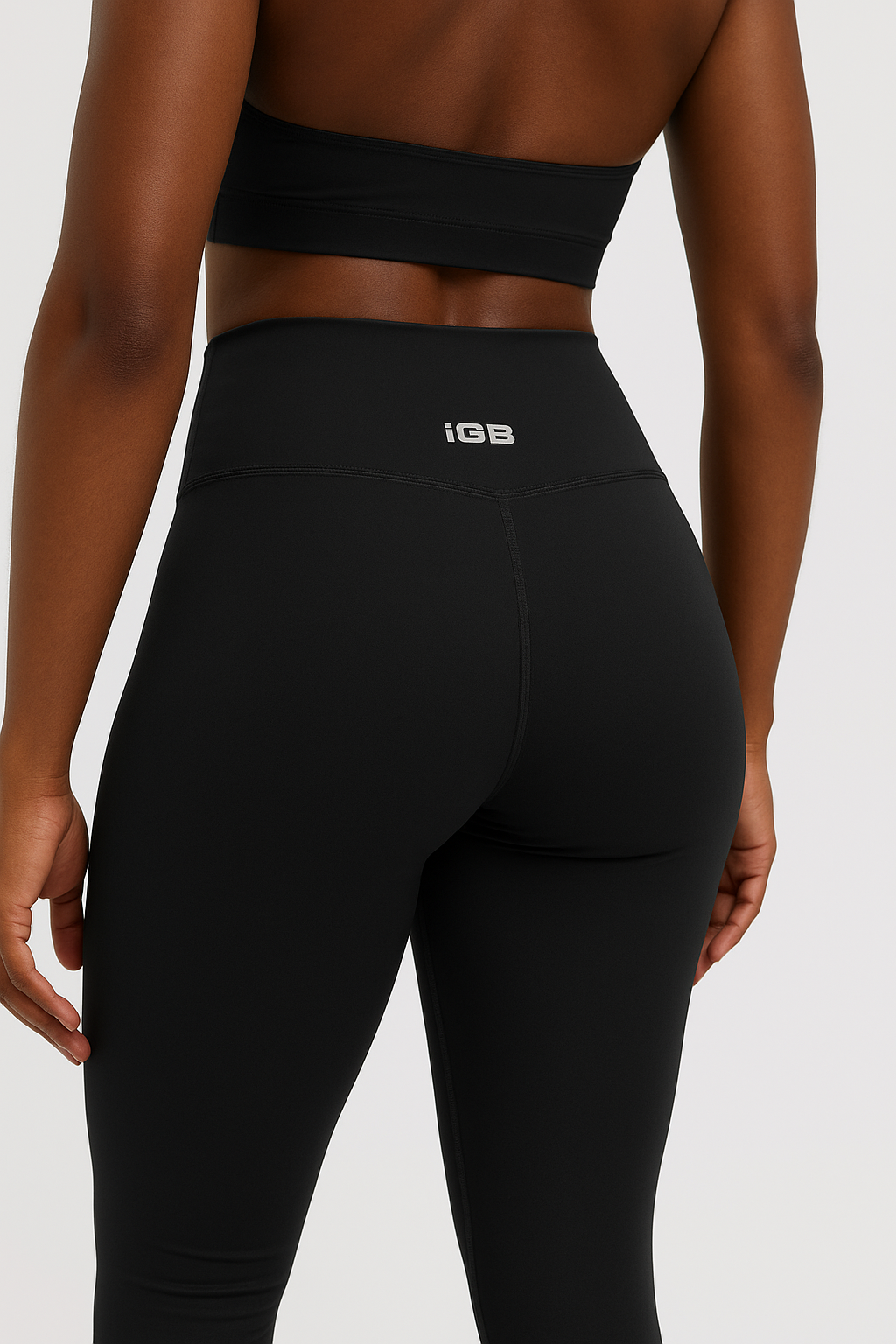 iGB Fits Black High-Waisted Leggings, Fitness Tights for Women, Stylish Workout Leggings, Activewear, Comfortable Yoga Pants