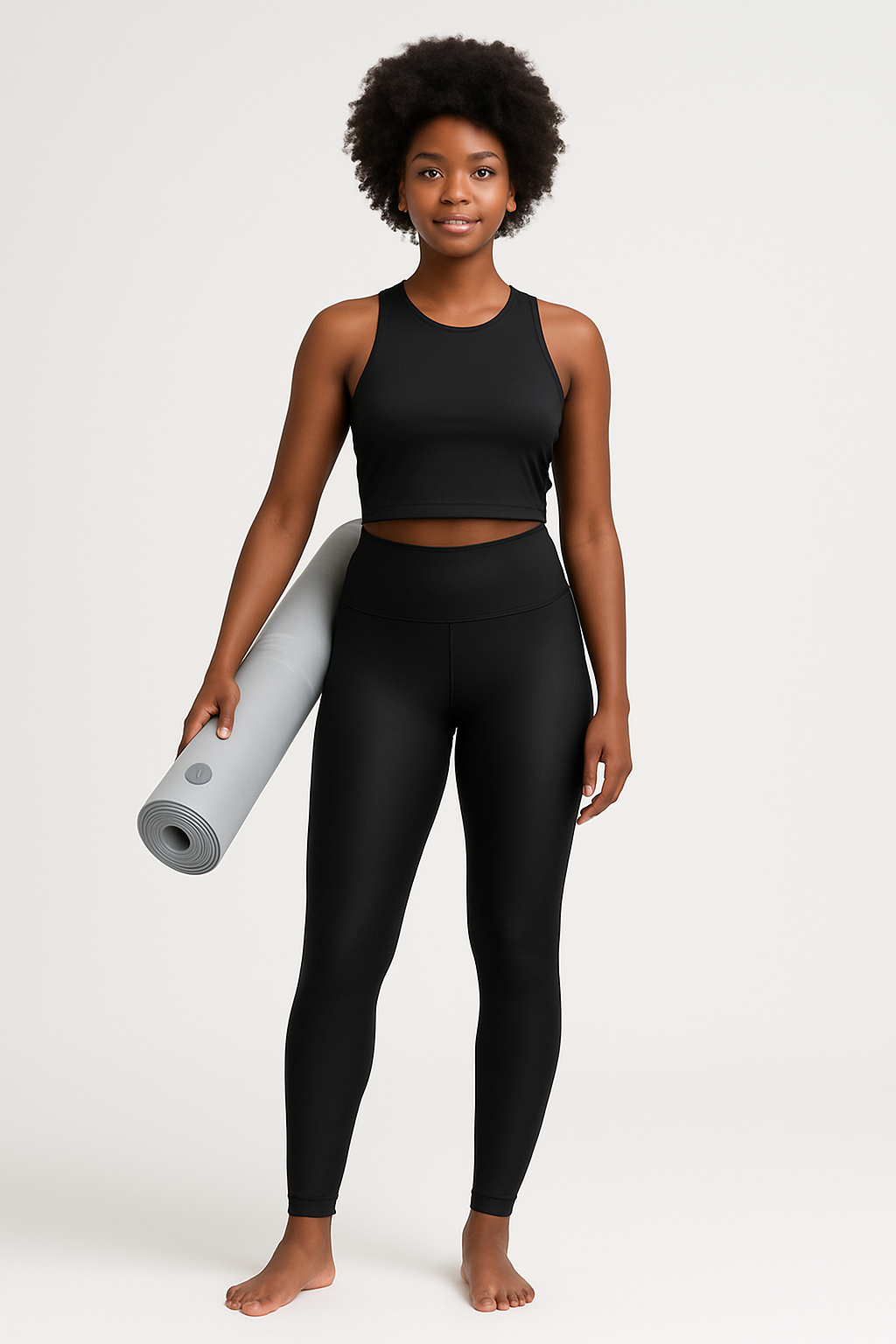 iGB Fits Black High-Waisted Leggings, Fitness Tights for Women, Stylish Workout Leggings, Activewear, Comfortable Yoga Pants