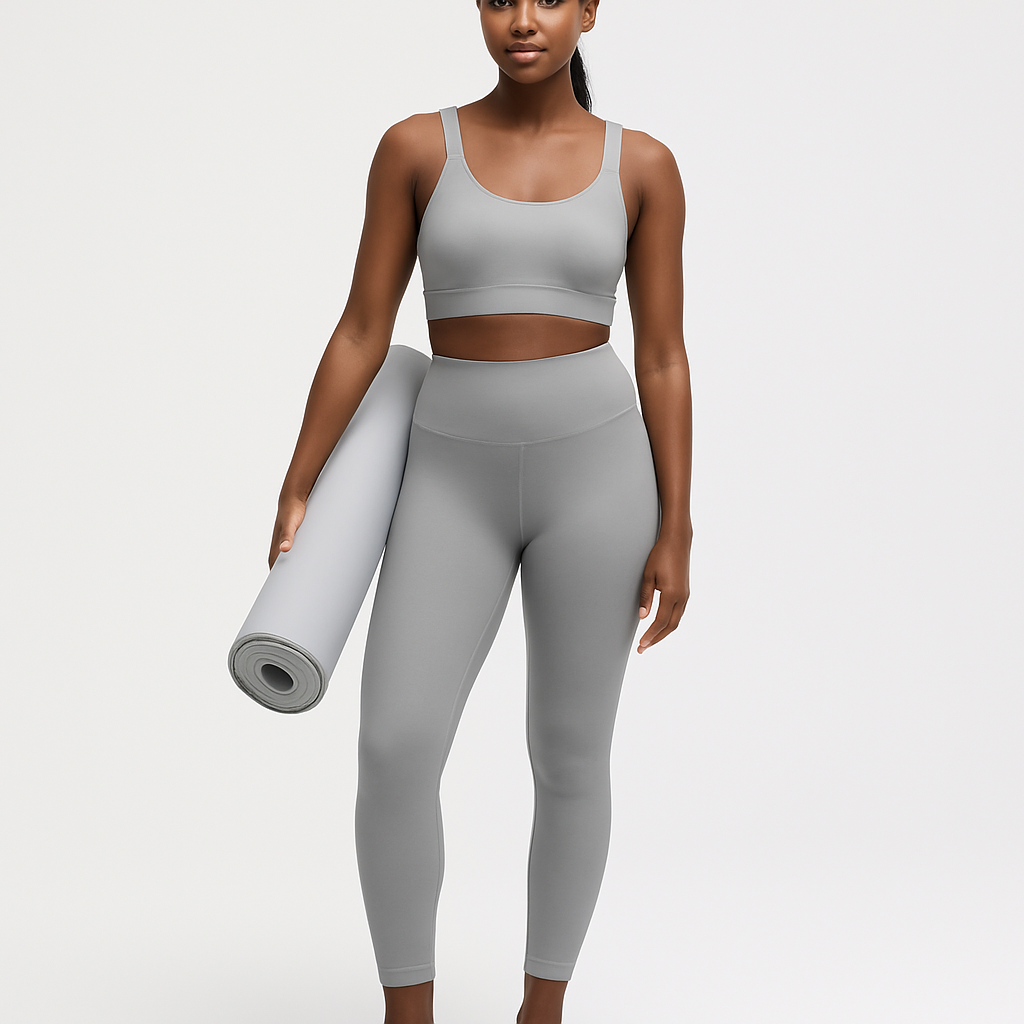 iGB Fits High Waisted Grey Yoga Leggings, Activewear, Workout Tights, Athletic Leggings, Fitness Apparel, Comfortable Leggings for Yoga or Gym