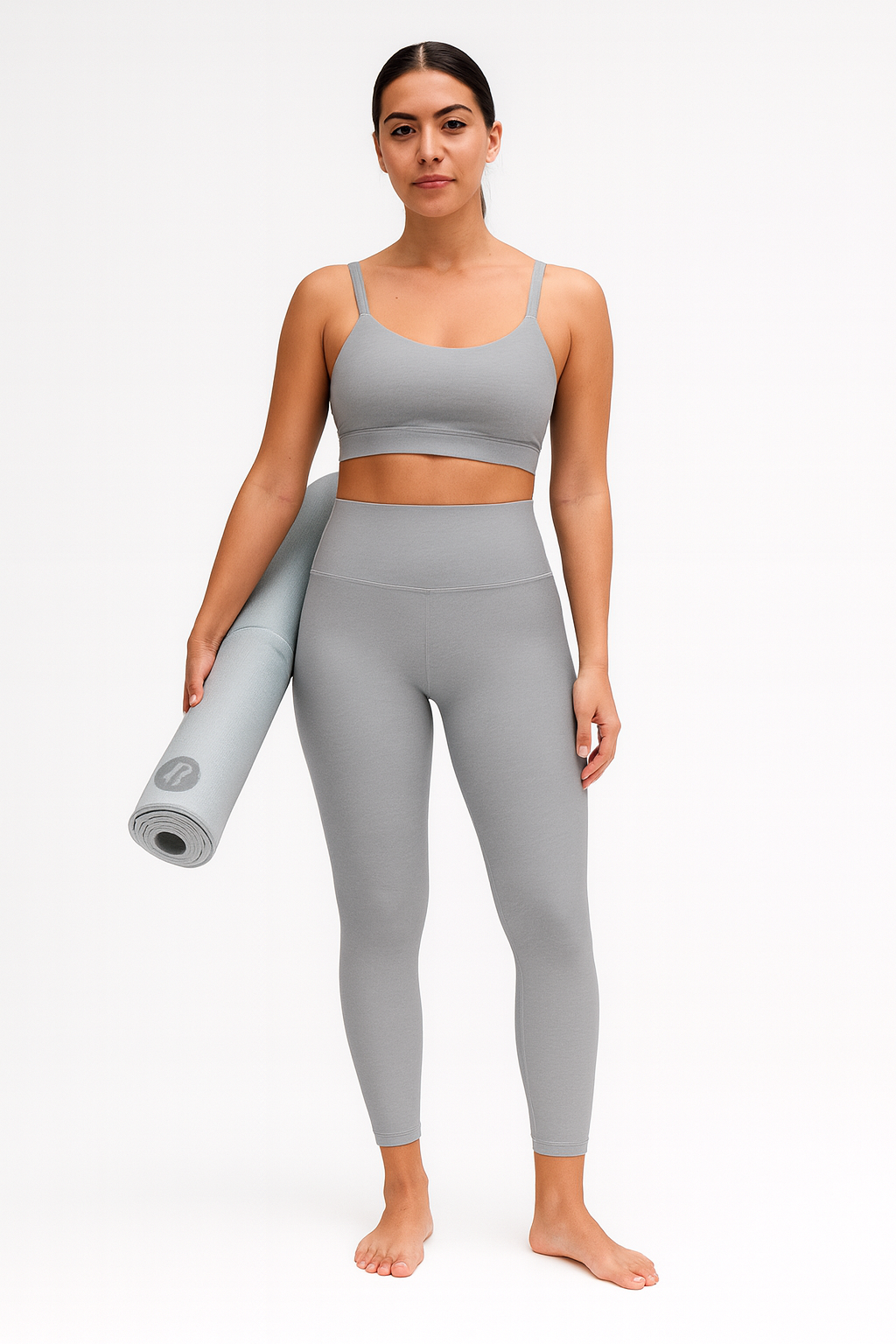 iGB Fits High Waisted Grey Yoga Leggings, Activewear, Workout Tights, Athletic Leggings, Fitness Apparel, Comfortable Leggings for Yoga or Gym