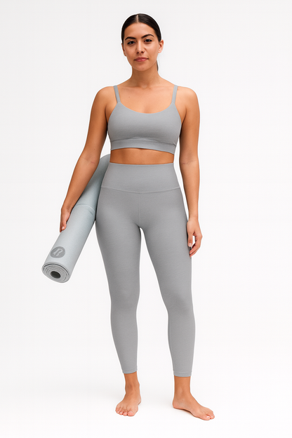 iGB Fits High Waisted Grey Yoga Leggings, Activewear, Workout Tights, Athletic Leggings, Fitness Apparel, Comfortable Leggings for Yoga or Gym