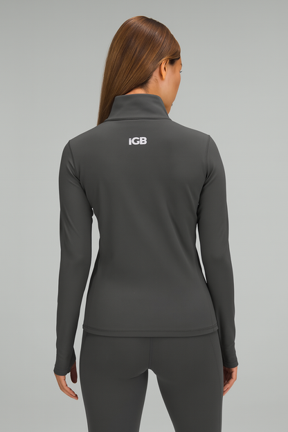 iGB Fits Ladies Quarter-Zip Pullover | Cozy, Stylish Activewear for All Seasons, Perfect for Workouts, Casual Outings, Gift for Her, Marathon Gear
