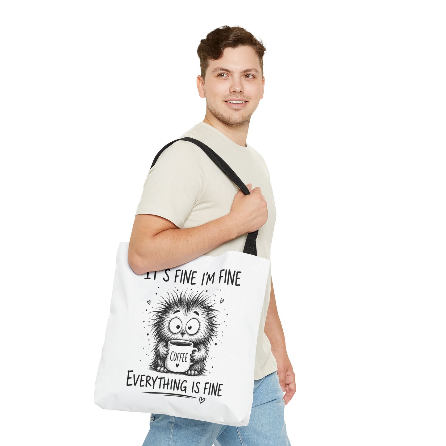 Everything Is Fine Tote Bag | Funny Anxiety Aesthetic Canvas Carryall