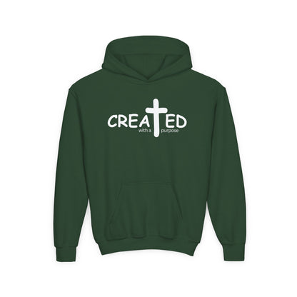 Created With A Purpose, Youth Teen Hooded Sweatshirt Hoodie