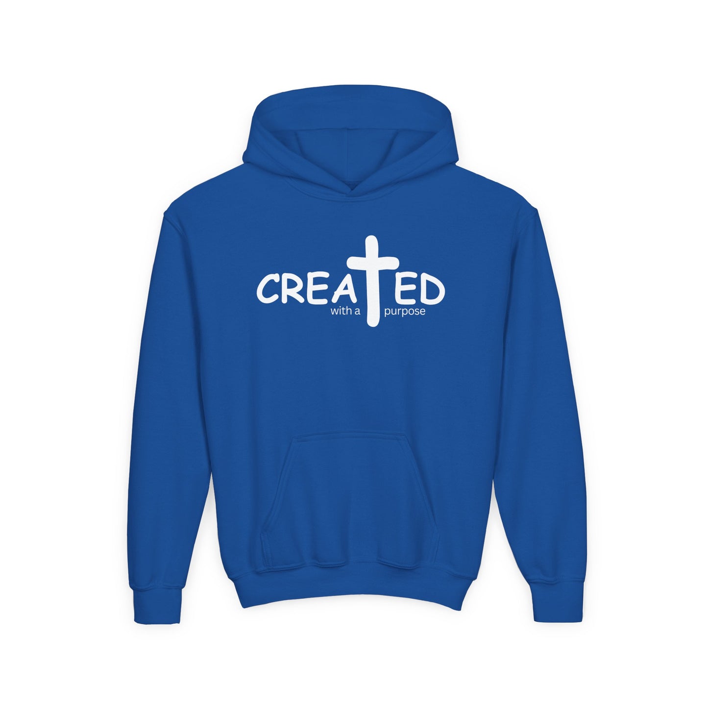 Created With A Purpose, Youth Teen Hooded Sweatshirt Hoodie