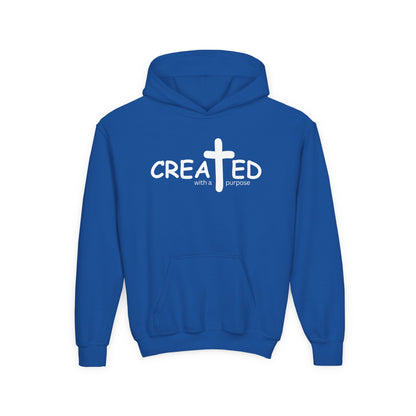 Created With A Purpose, Youth Teen Hooded Sweatshirt Hoodie