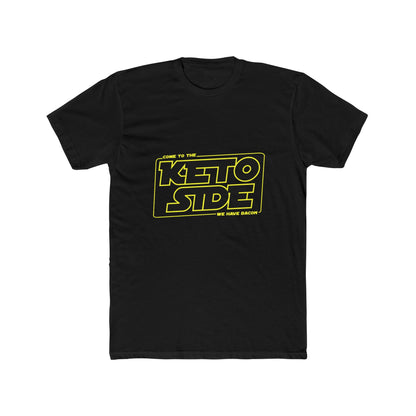Keto Side Unisex Cotton Crew Tee | Funny Keto T-Shirt, Gift for Keto Dieters, Halloween Costume, Fitness Apparel, Foodie Gift