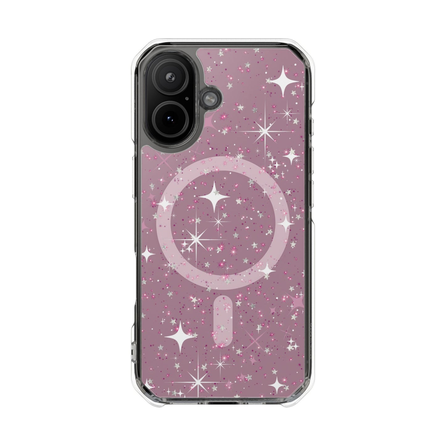 Clear Pink Stardust Magnetic Phone Case