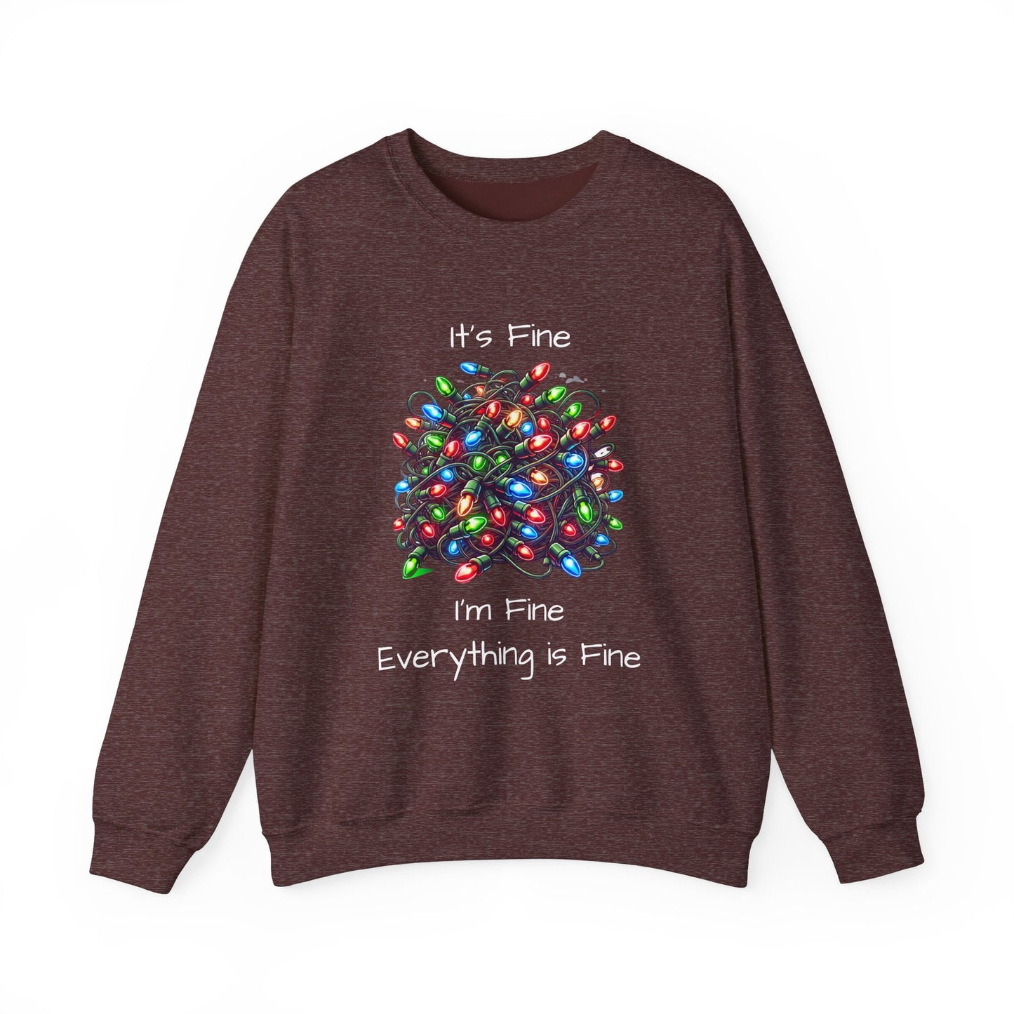 Everything is Fine Tangled Lights Ugly Christmas Sweater