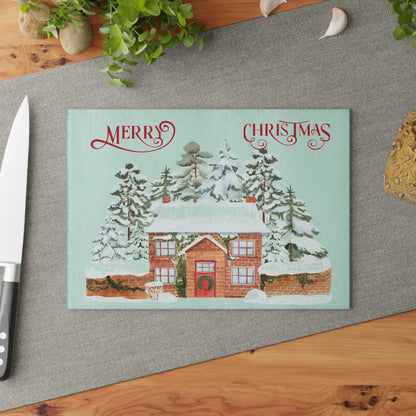 Christmas-Themed Glass Cutting Board, Holiday Kitchen Decor, Unique Gift for Home Cooks, Festive Cooking Accessory, Winter Wonderland [...]