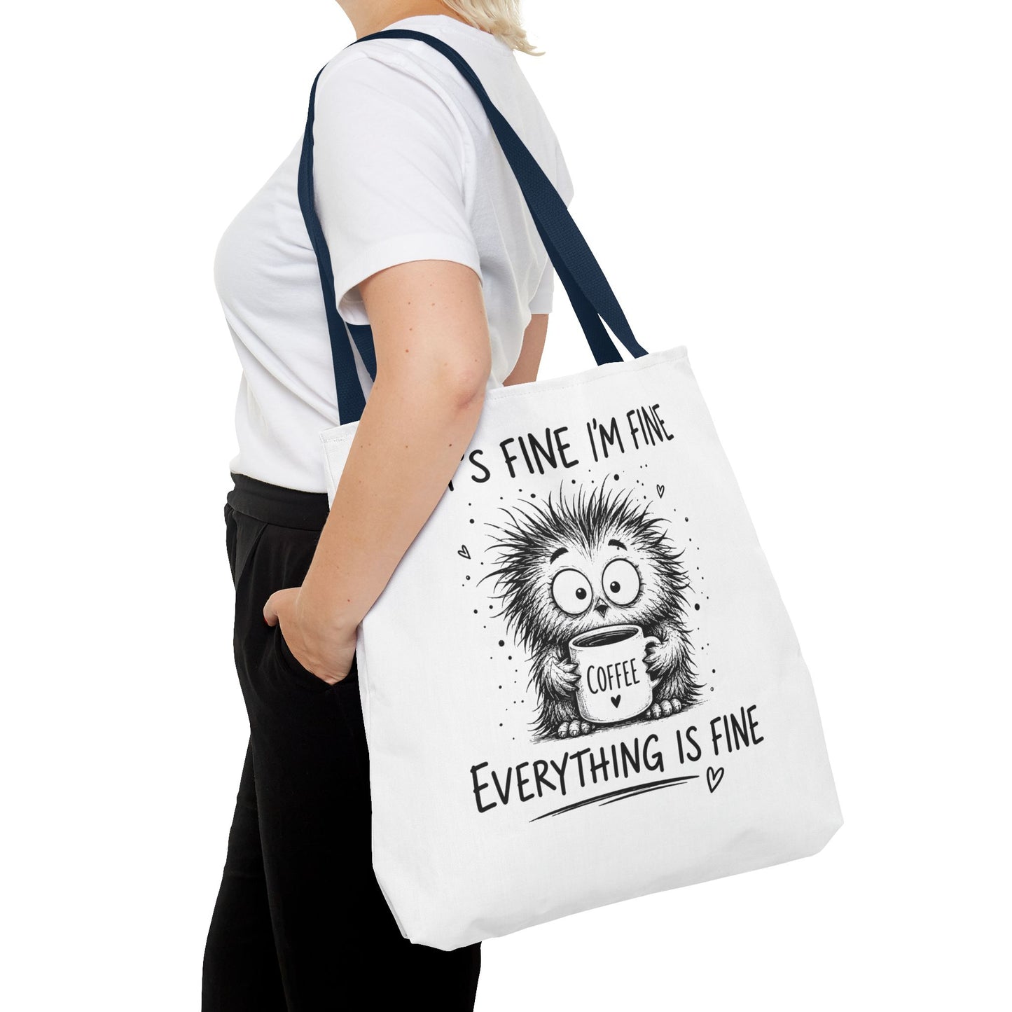 Everything Is Fine Tote Bag | Funny Anxiety Aesthetic Canvas Carryall