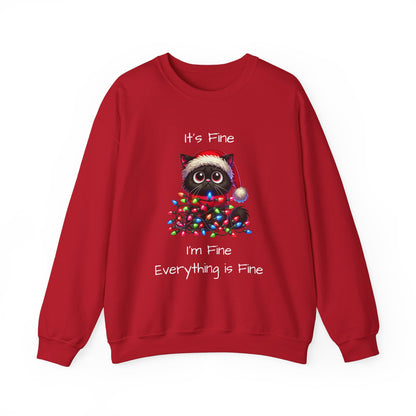 Everything is Fine Naughty Kitty Ugly Christmas Sweater