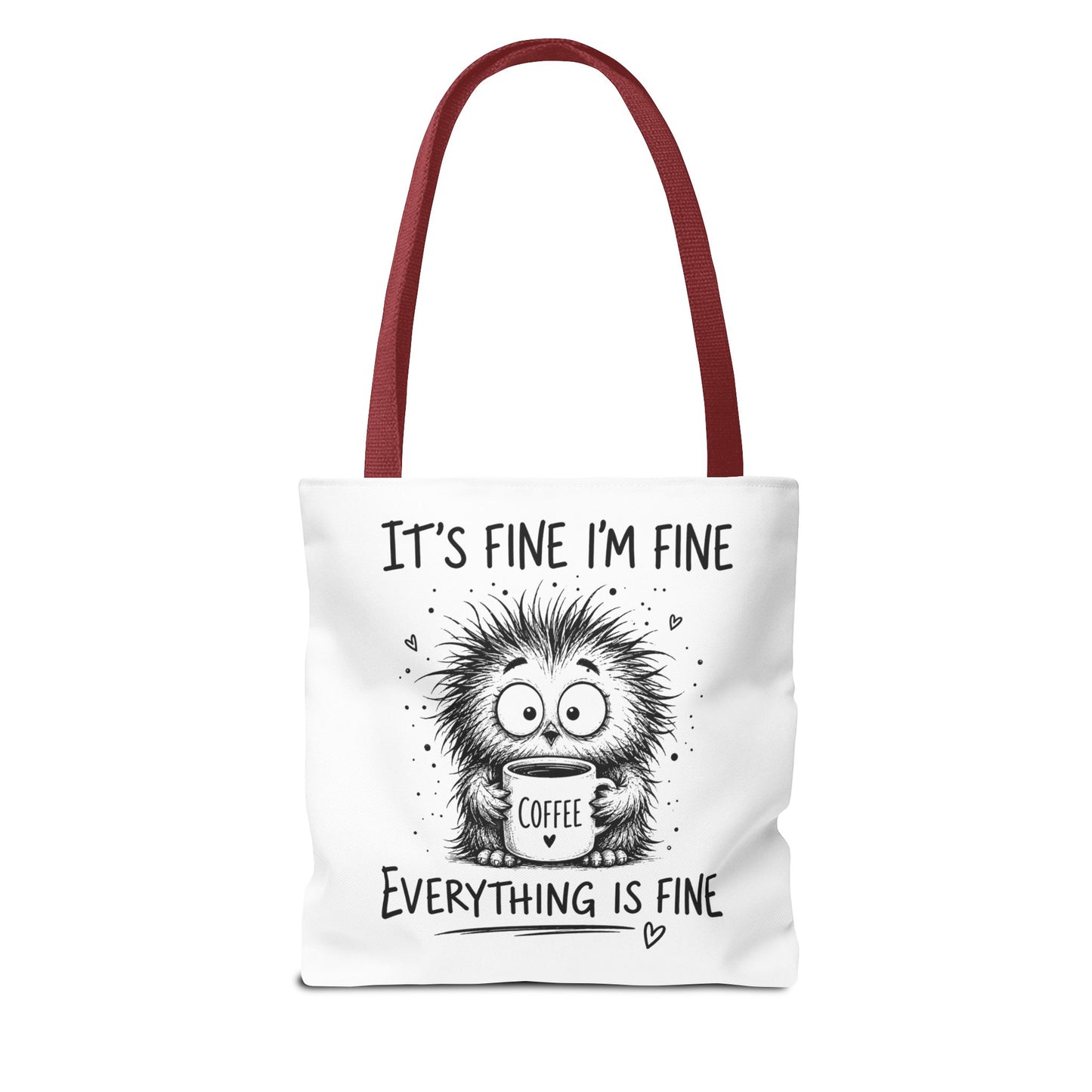 Everything Is Fine Tote Bag | Funny Anxiety Aesthetic Canvas Carryall