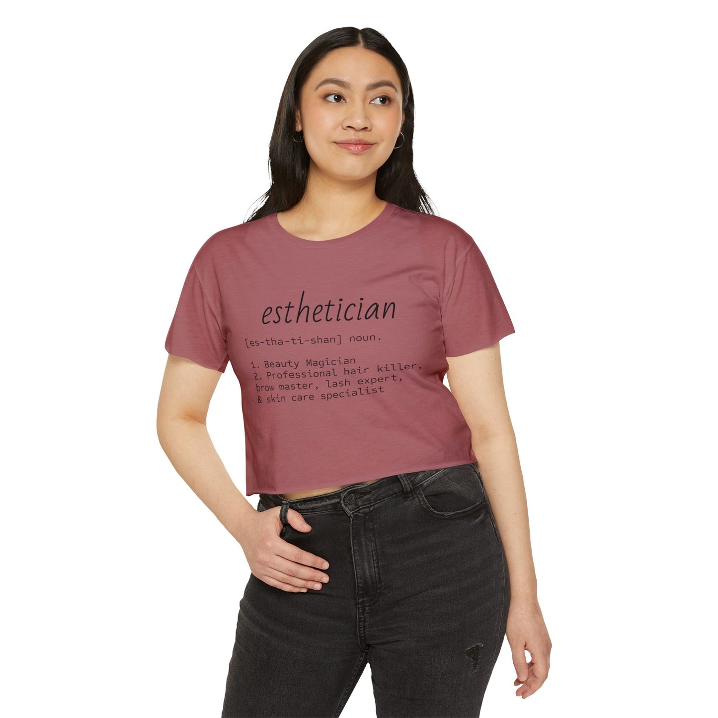 “Esthetician” Definition Cropped Tee | Funny Beauty Industry Shirt