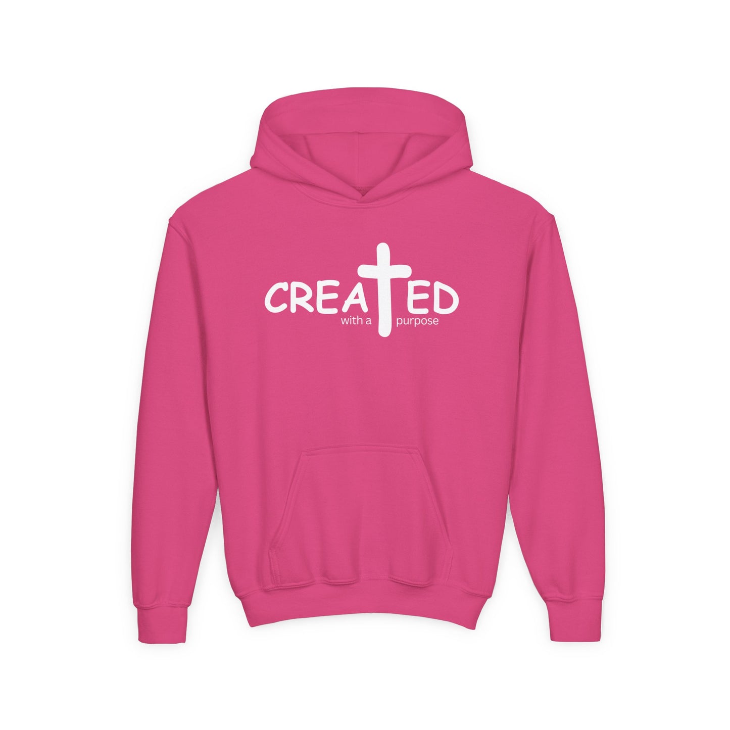 Created With A Purpose, Youth Teen Hooded Sweatshirt Hoodie