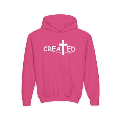 Created With A Purpose, Youth Teen Hooded Sweatshirt Hoodie