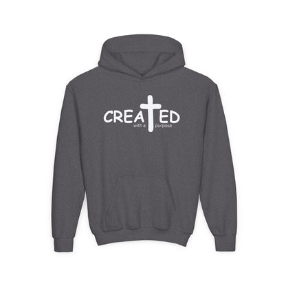 Created With A Purpose, Youth Teen Hooded Sweatshirt Hoodie