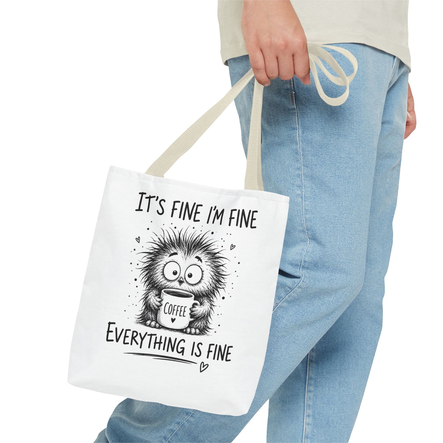 Everything Is Fine Tote Bag | Funny Anxiety Aesthetic Canvas Carryall
