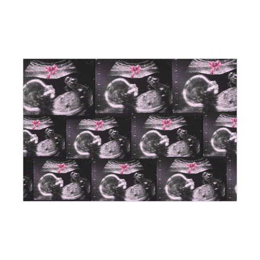 It's a Girl! Baby Announcement Gift Wrap, Unique Baby Shower Wrap, Personalized Sonogram Paper, Fun Pregnancy Reveal, New Parent Gift Wrap