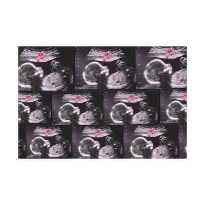 It's a Girl! Baby Announcement Gift Wrap, Unique Baby Shower Wrap, Personalized Sonogram Paper, Fun Pregnancy Reveal, New Parent Gift Wrap