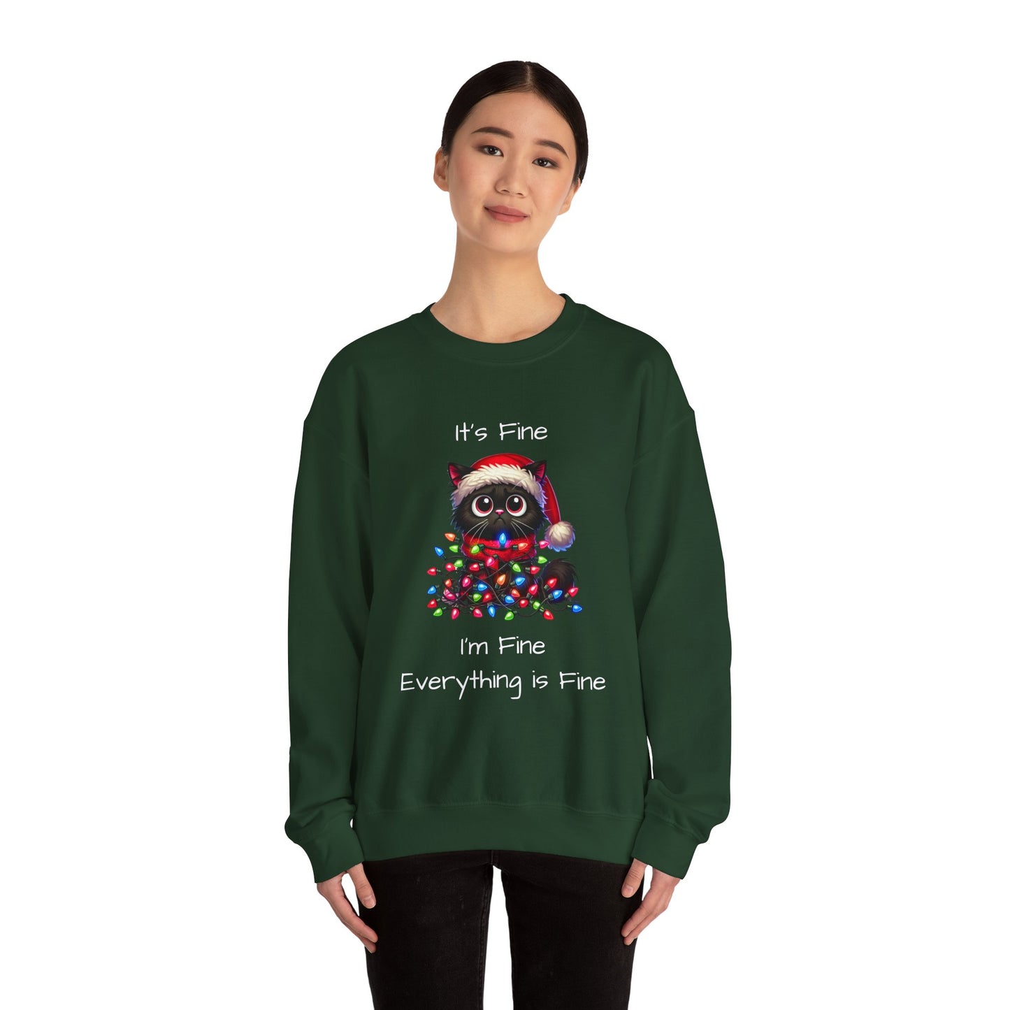 Everything is Fine Naughty Kitty Ugly Christmas Sweater