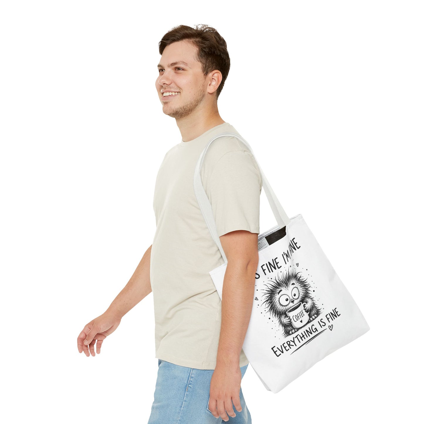 Everything Is Fine Tote Bag | Funny Anxiety Aesthetic Canvas Carryall