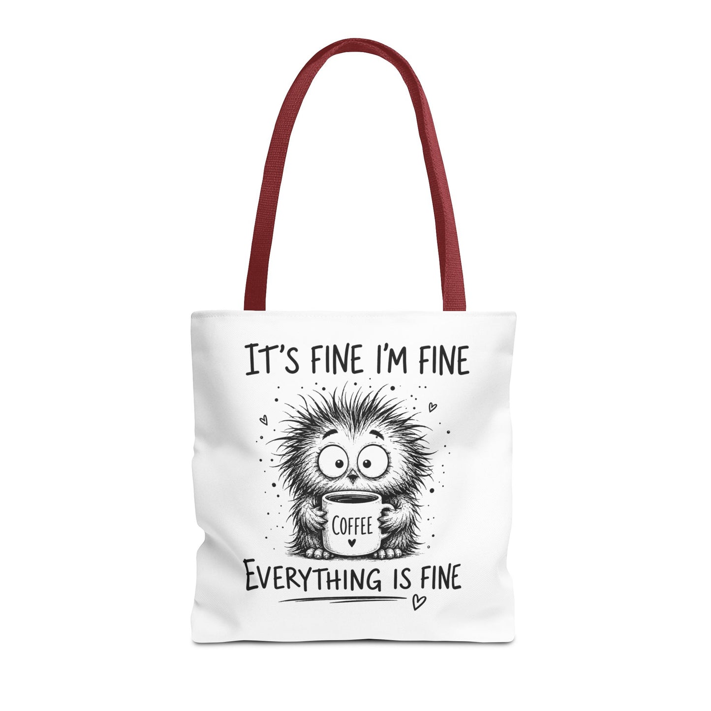 Everything Is Fine Tote Bag | Funny Anxiety Aesthetic Canvas Carryall