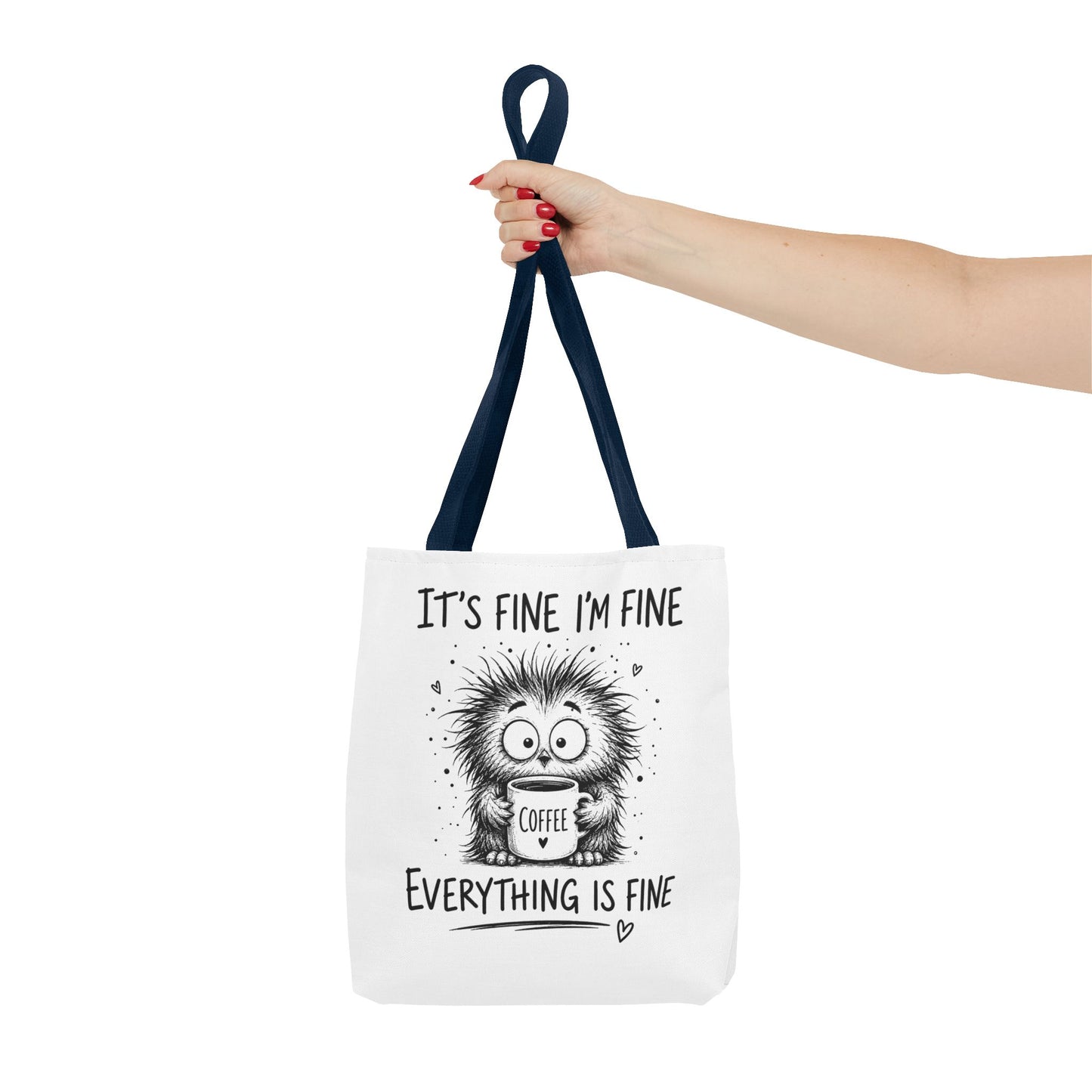 Everything Is Fine Tote Bag | Funny Anxiety Aesthetic Canvas Carryall