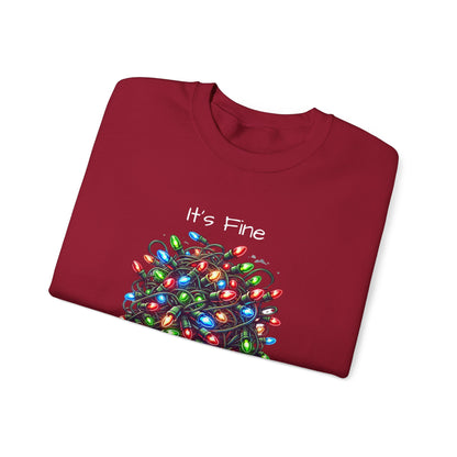 Everything is Fine Tangled Lights Ugly Christmas Sweater