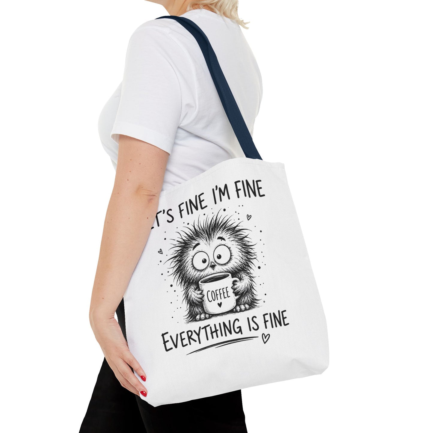 Everything Is Fine Tote Bag | Funny Anxiety Aesthetic Canvas Carryall