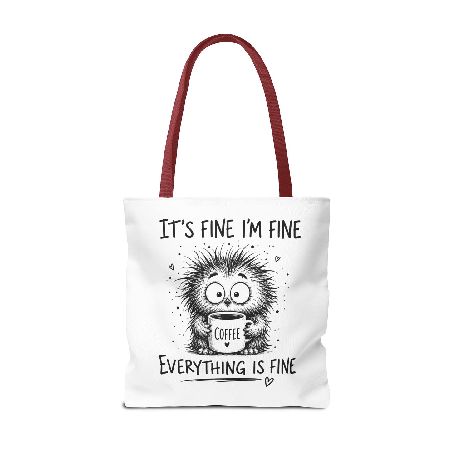 Everything Is Fine Tote Bag | Funny Anxiety Aesthetic Canvas Carryall