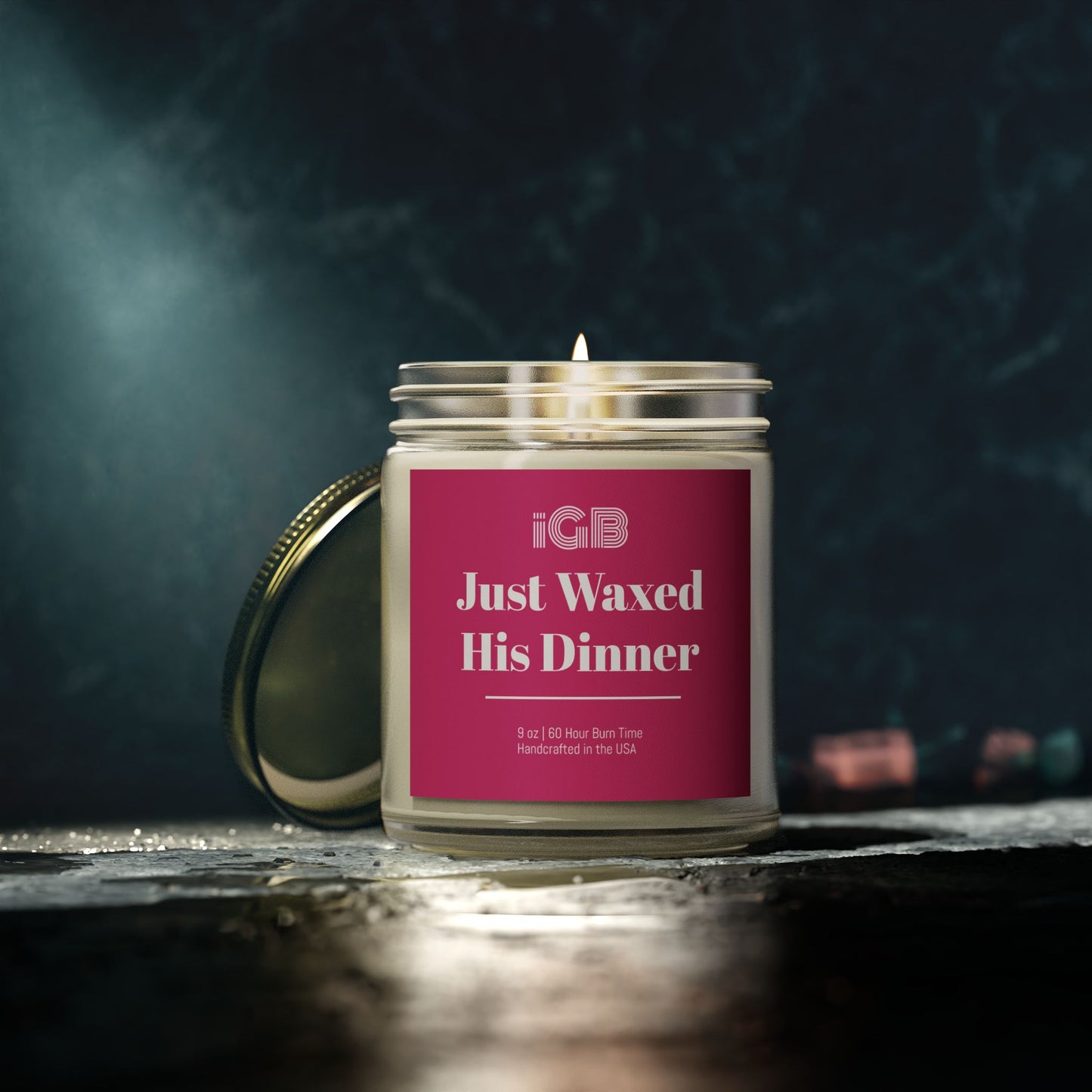 Just Waxed His Dinner Candle, Cozy Home Decor, Gift for Her, Aromatherapy, Seasonal fall Candle