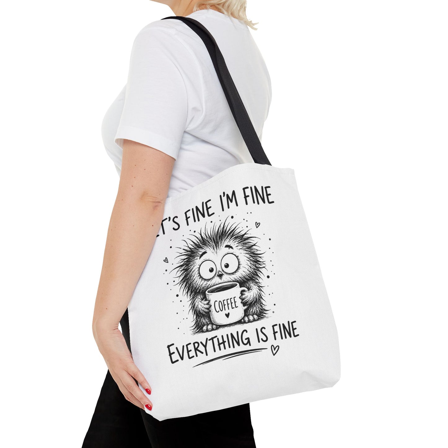 Everything Is Fine Tote Bag | Funny Anxiety Aesthetic Canvas Carryall